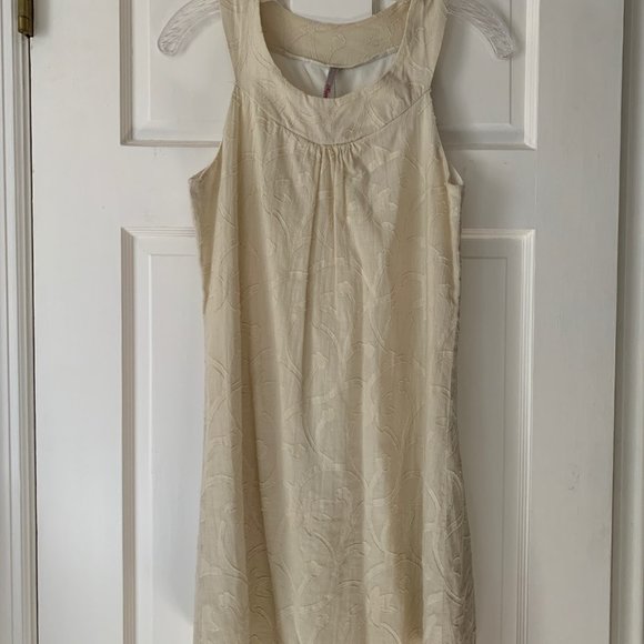 Ivory Flower Print Dress - Picture 1 of 5